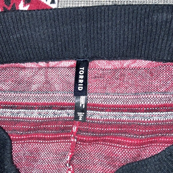 Torrid Red Fair Isle Full Length Sweater Knit Leggings 2 - Picture 6 of 8